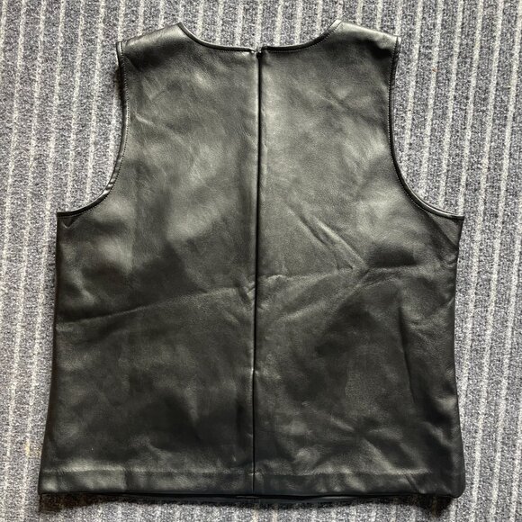 J. Crew Faux Leather Tank Top Size M, Fully Lined, Zip Back - Picture 3 of 7